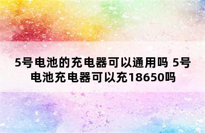 5号电池的充电器可以通用吗 5号电池充电器可以充18650吗